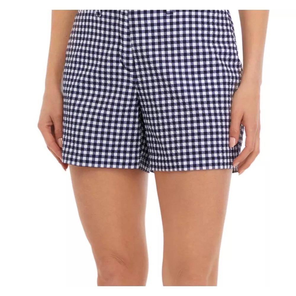 Pro‎ Tour Size 8 Navy Gingham Printed Seersucker Shorts
